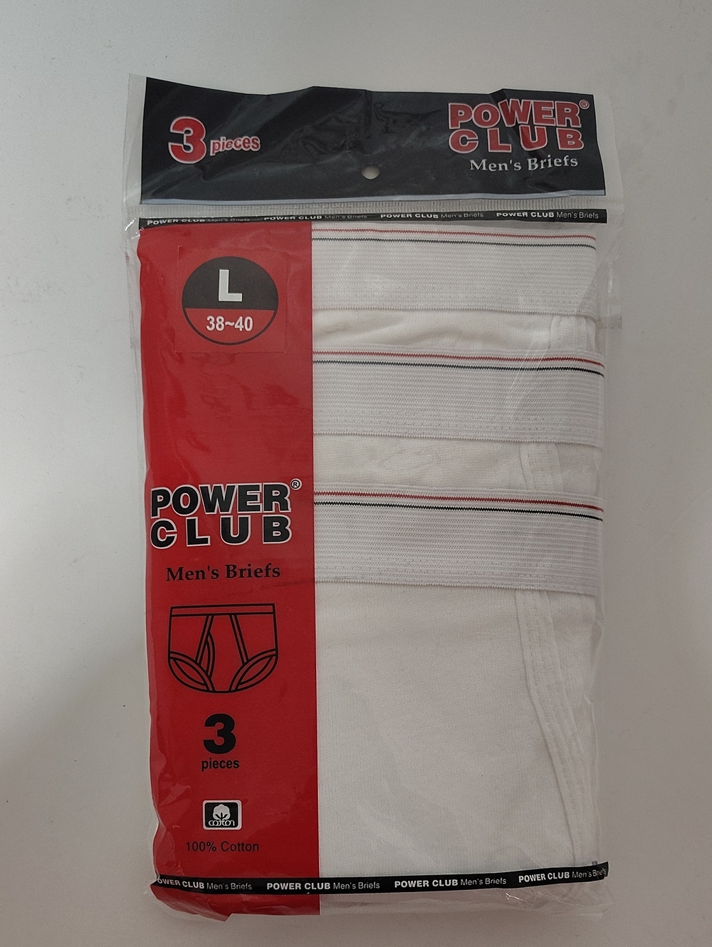 Vintage Men's Classic White Briefs Underwear - 3 Pack - Size L 38-40